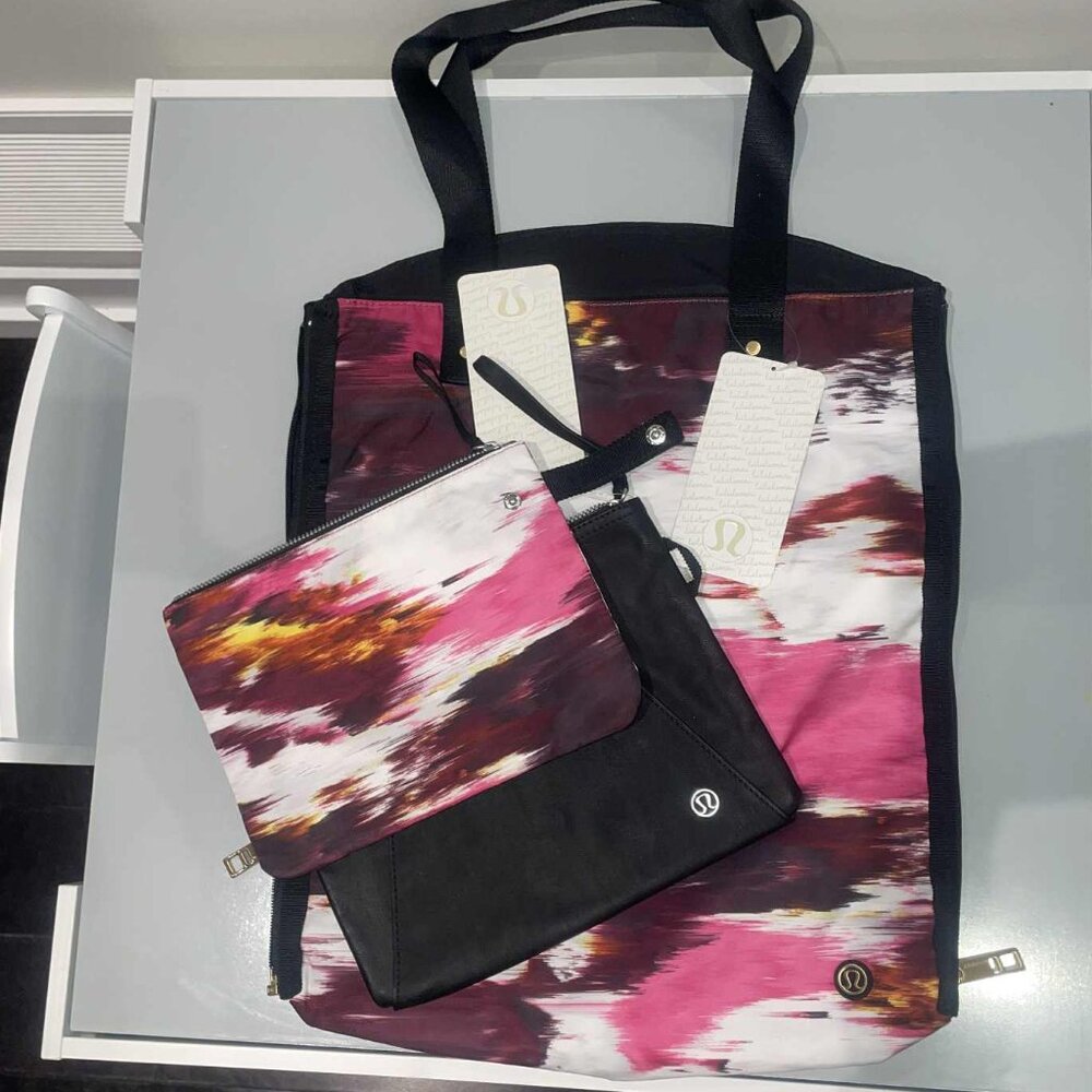 LULULEMON - Set of 3 Bags - ALL NWT Bring it Om Tote & In The Present Pouches